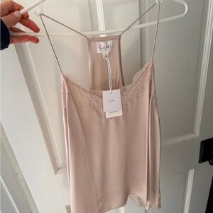 Cami NYC Sand Racer Charmeuse Top